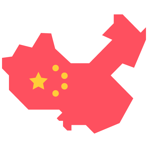 ïcono del territorio de China con la bandera